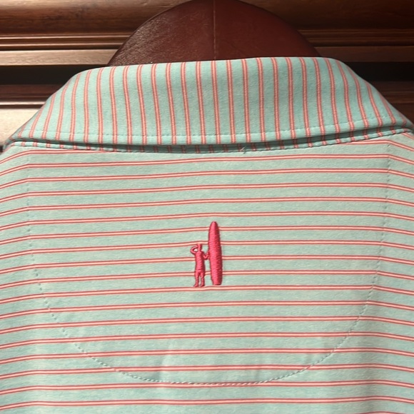 New Johnnie-O Santa Monica Light Blue & Pink Striped Golf Tennis Sports Polo! - Picture 12 of 12